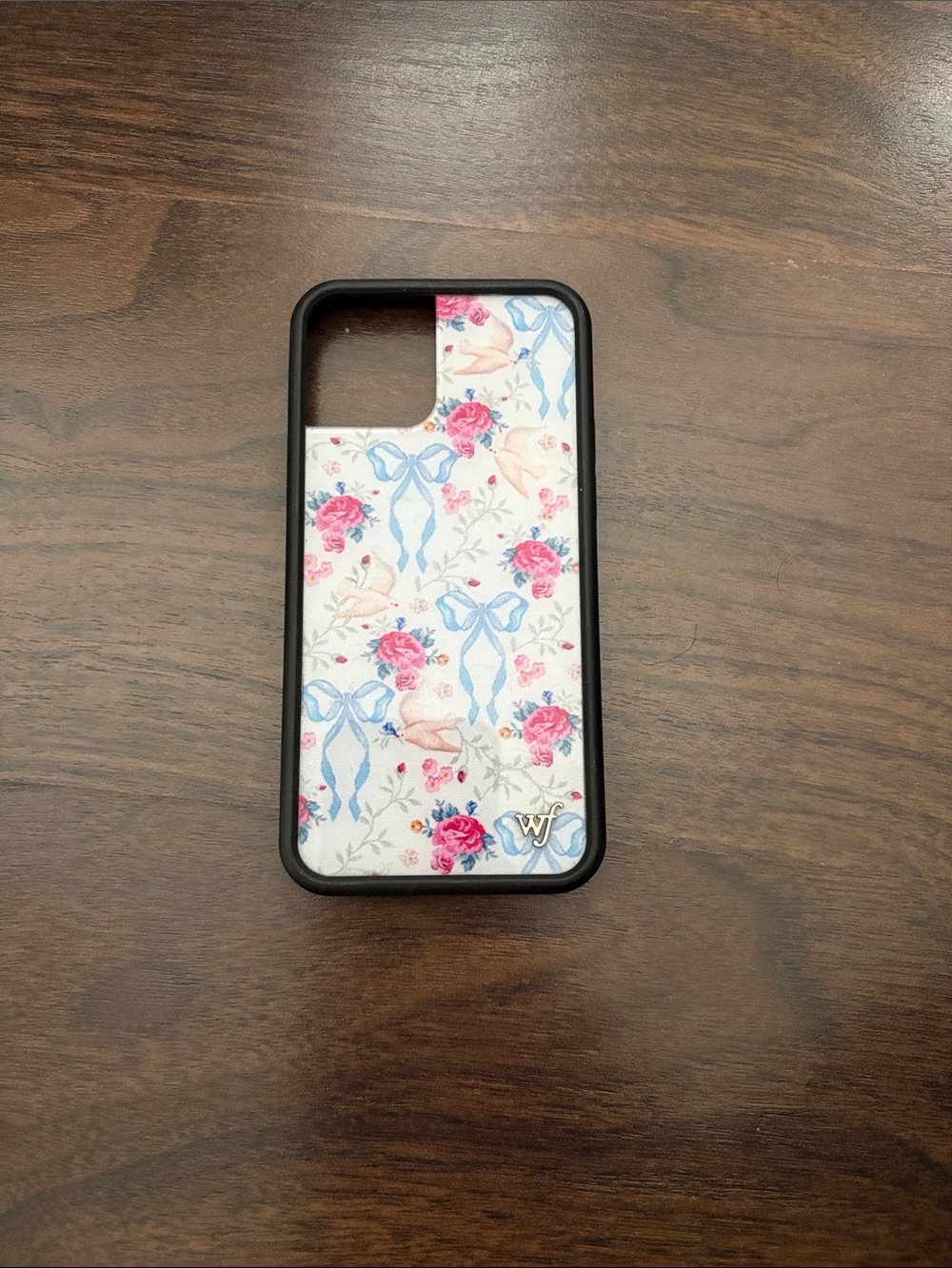 Floral Ribbon Pattern Protective IPhone 12 Phone Case - White/Pink/Blue